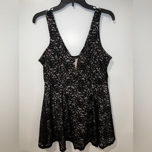 Black and nude lace romper!